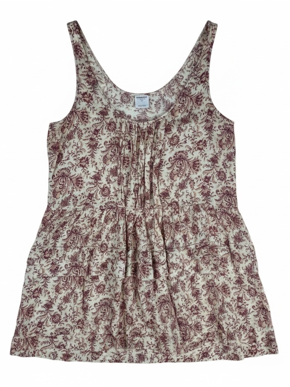 Free People Intimately Paisley Babydoll Tank Top Boho Peplum Festival Cottage L